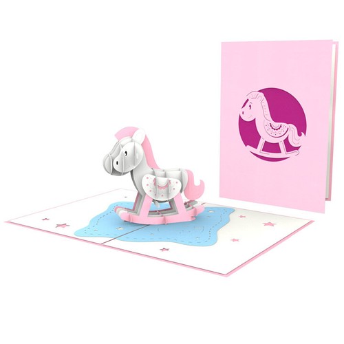 Pink rocking horse laser - laser, cut