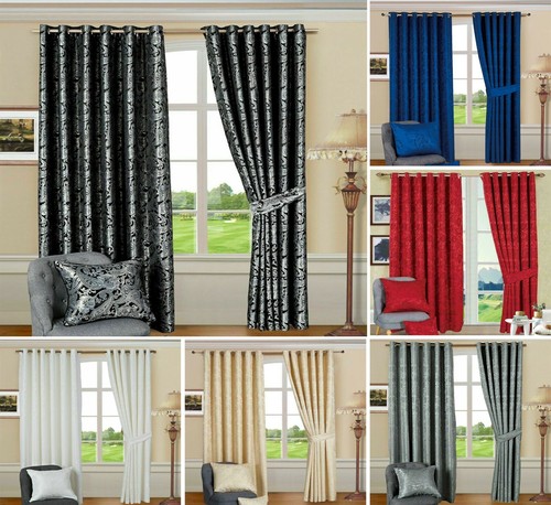 Ring top curtains pair set - top,