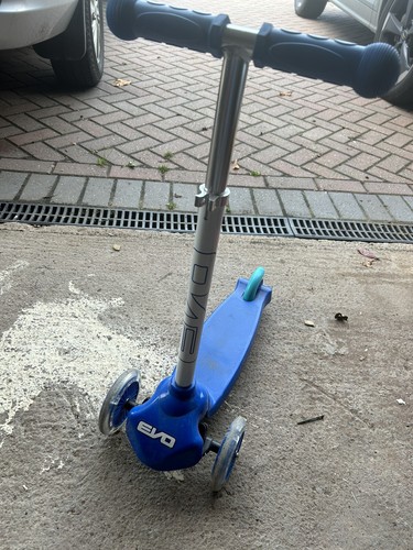 Three wheel blue scooter - wheel,