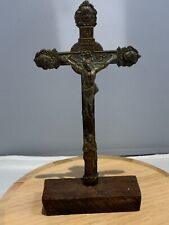 Antique French bronze crucifix