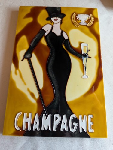 Ceramic plaque champagne - ceramic,