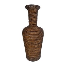 Retro Wicker Style Vase Boho Tiki Wrapped Woven 62 Cm Tall CB20