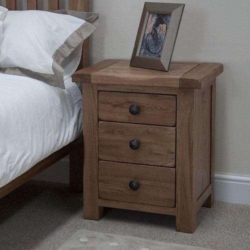 Solid oak bedside table - solid,