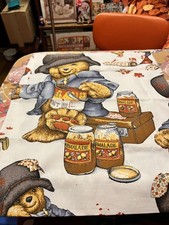 Vintage Paddington Bear DIY Fabric Remnant 15” x 38”+3 other small remnants 1981
