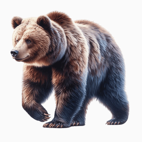 Brown grizzly bear - brown,