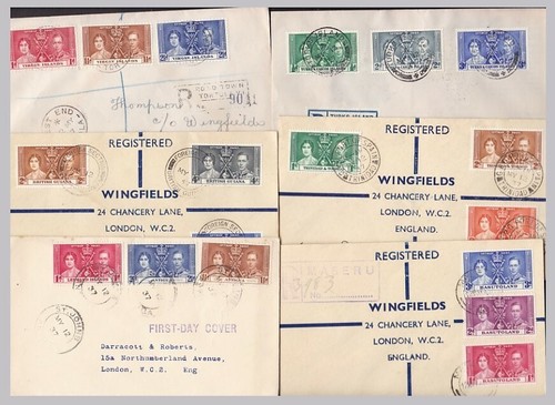 1937 kgvi coronation fdcs - fdcs,