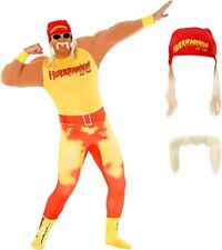 Mens Official WWE Hulk Hogan Costume +Bandana Adult Wrestling Legend Fancy Dress
