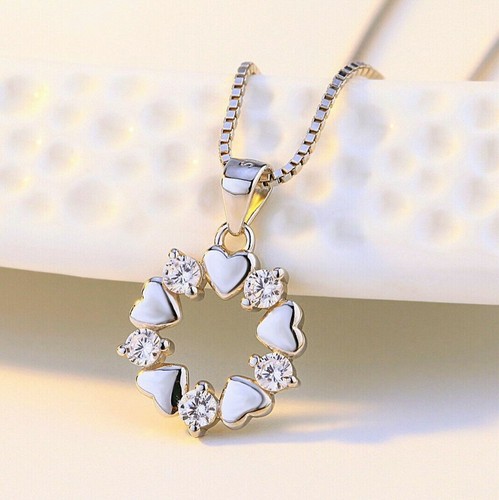 Crystal heart linked charm - crystal,