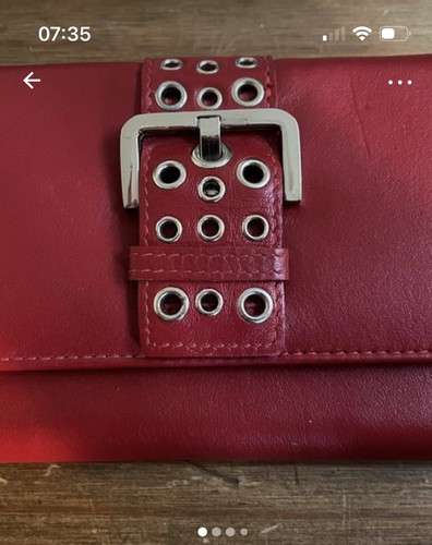 Quality red leather purse