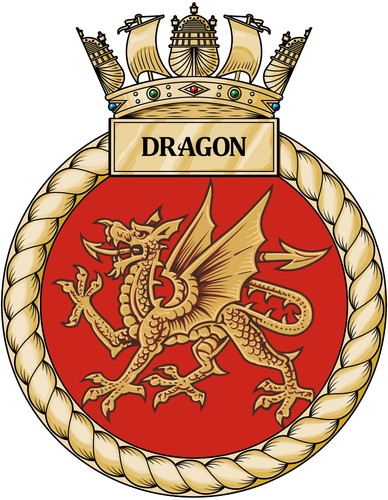 Hms dragon royal navy badge - dragon,