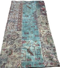 A DAZZLING OLD HANDMADE TRADITIONAL ORIENTAL PATCH WORK RUG (202 x 100 cm)*
