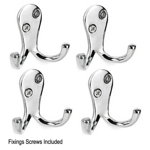 Chrome finish double hook twin - hook,