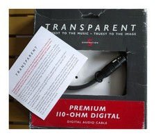 UNUSED TRANSPARENT GENERATION 5 PRAES1 110-OHM DIGITAL AES/EBU AUDIO CABLE 1MT