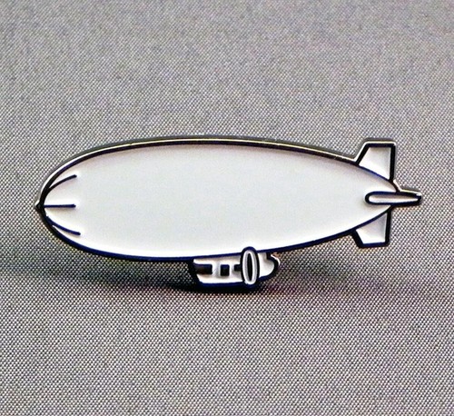 Blimp pin badge - white, airship
