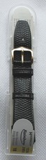 HIRSCH 1230 2650 Black RAINBOW LEATHER WATCH STRAP 18mm Open End - New