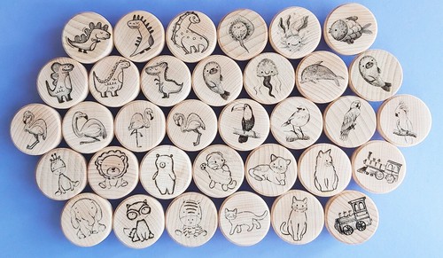 Engraved wooden knobs pull - engraved,