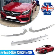 Front Bumper Lower Lip Trims Chrome For Benz C-Class W205 Saloon Coupe 2014-2018