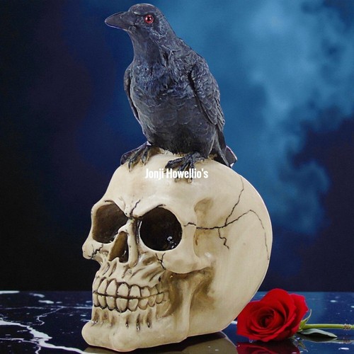 Raven skull ornament crow - on,