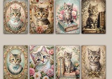 Vintage Cat Card Toppers for