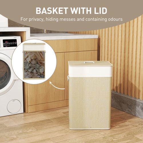 72l bamboo laundry basket with - 72l,