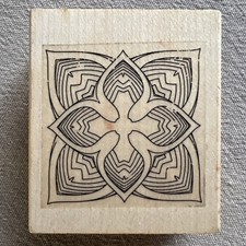 Elusive Images -  Wooden Rubber Stamp - Geometric Pattern- 6.2cm by 5.5cm