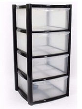 Large plastic drawer storage - plastic, 4