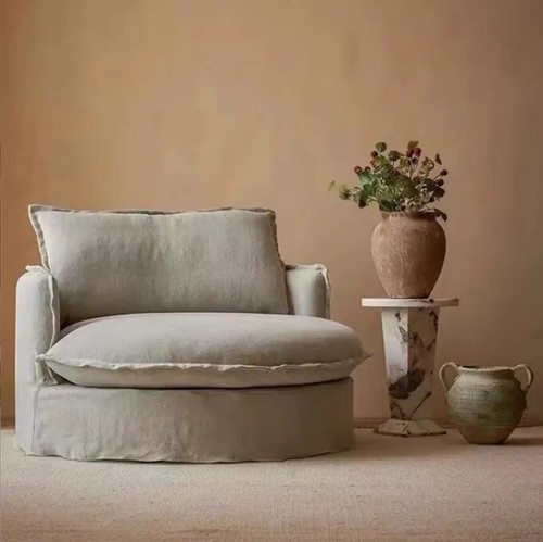 Luxury round linen - luxury, armchair