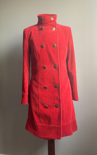 Red corduroy coat 10 long - coat,