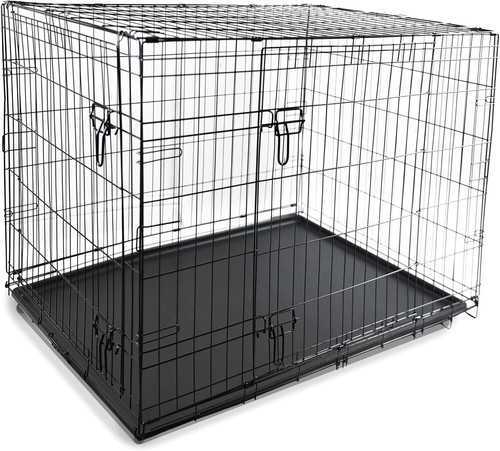 Dog crate cage with - dog, tray