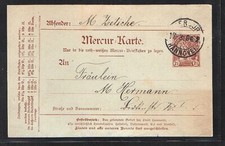 Private post, Mercur Hanover 2.5 Pf., postal stationery 1896, canceled