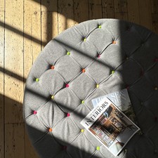 Upcycled Upholstered Circular Colour Coffee Table in Recycled Wool
