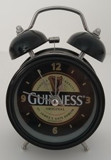 Guinness Bedside Alarm Clock Battery Operated Quartz Movement