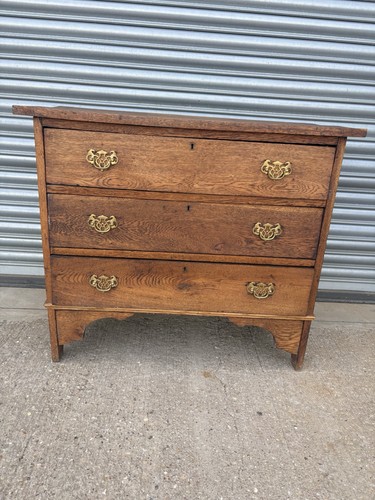 Antique oak chest drawers - chest,