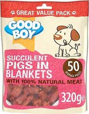 PIGS IN BLANKETS 320G GOOD BOY VALUE PACK DOG TREAT NATURAL TASTY SUCCULENT MEAT