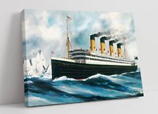 THE STEAMSHIP TITANIC BY HARRY J. JANSEN- FRAMED CANVAS WALL ART PICTURE PRINT