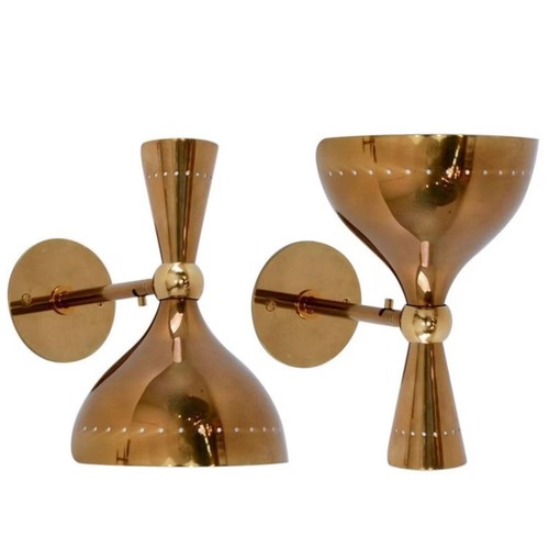 Pair raw brass shades - raw,