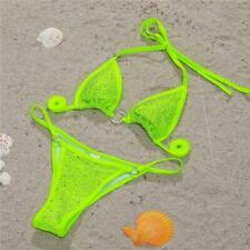 Crystal Push Up Thong Swimsuit Women Sexy Rhinestone Bikini Set