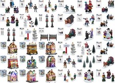 Mini Village People Christmas Scene Resin Town Miniature Character Figures House