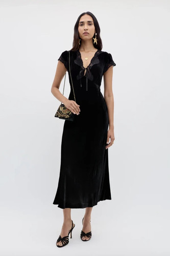 Rixo amari velvet midi - amari,
