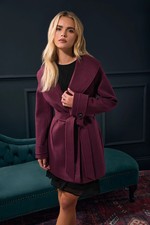 M&Co Petite Women's Belted Wrap Coat