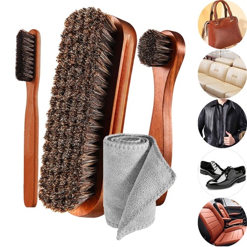 4pcs horsehair shoe brush set - horsehair,
