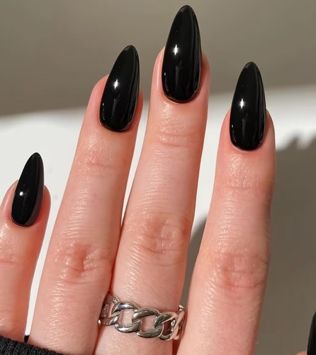 24x false nails - false, black