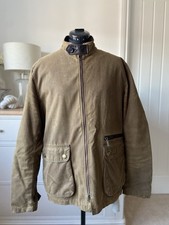 Barbour Men’s Harrington Wax Jacket Field Size Large Tan Brown Full Zip Lined