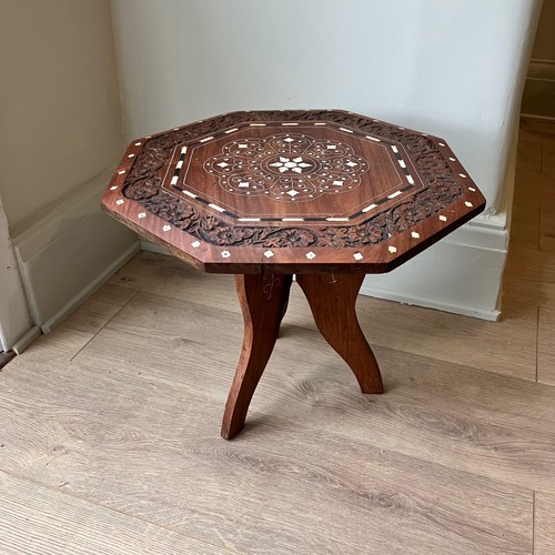 Indian side table - side, inlaid