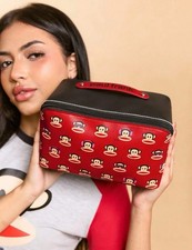 New Paul Frank Logo JULIUS Monkey COSMETIC Bag Make Up RED Zipper Caddy Makeup