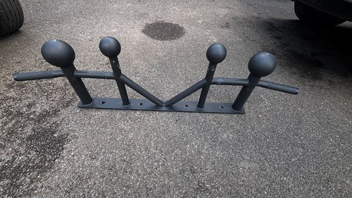 Mounted pull bar with - with, knobs