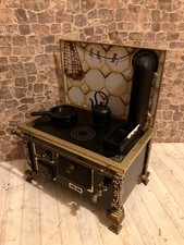 Dolls House 1/12 Scale Miniature Vintage Metal Schopper Oven Stove Aga & Accs