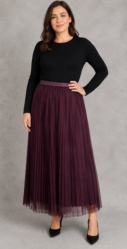 Next burgundy pleated tulle - next,