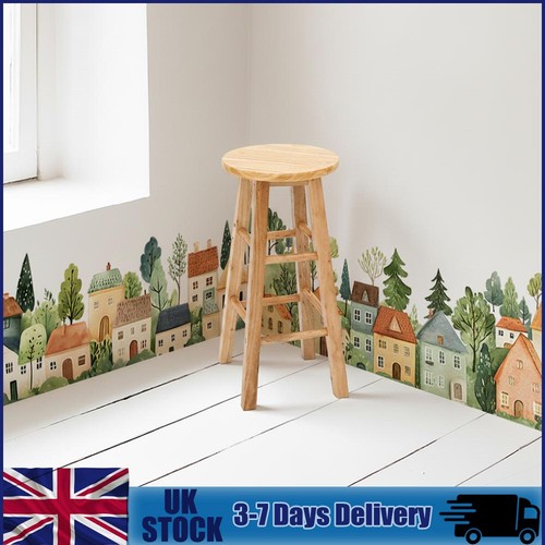 60cm rustic wooden stool - wooden,