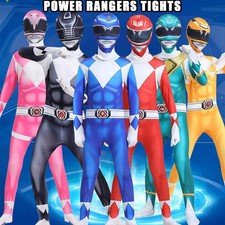 UK Kids Adults Power Ranger Jumpsuits Cosplay Party Costume Outfits Fancy Dress@